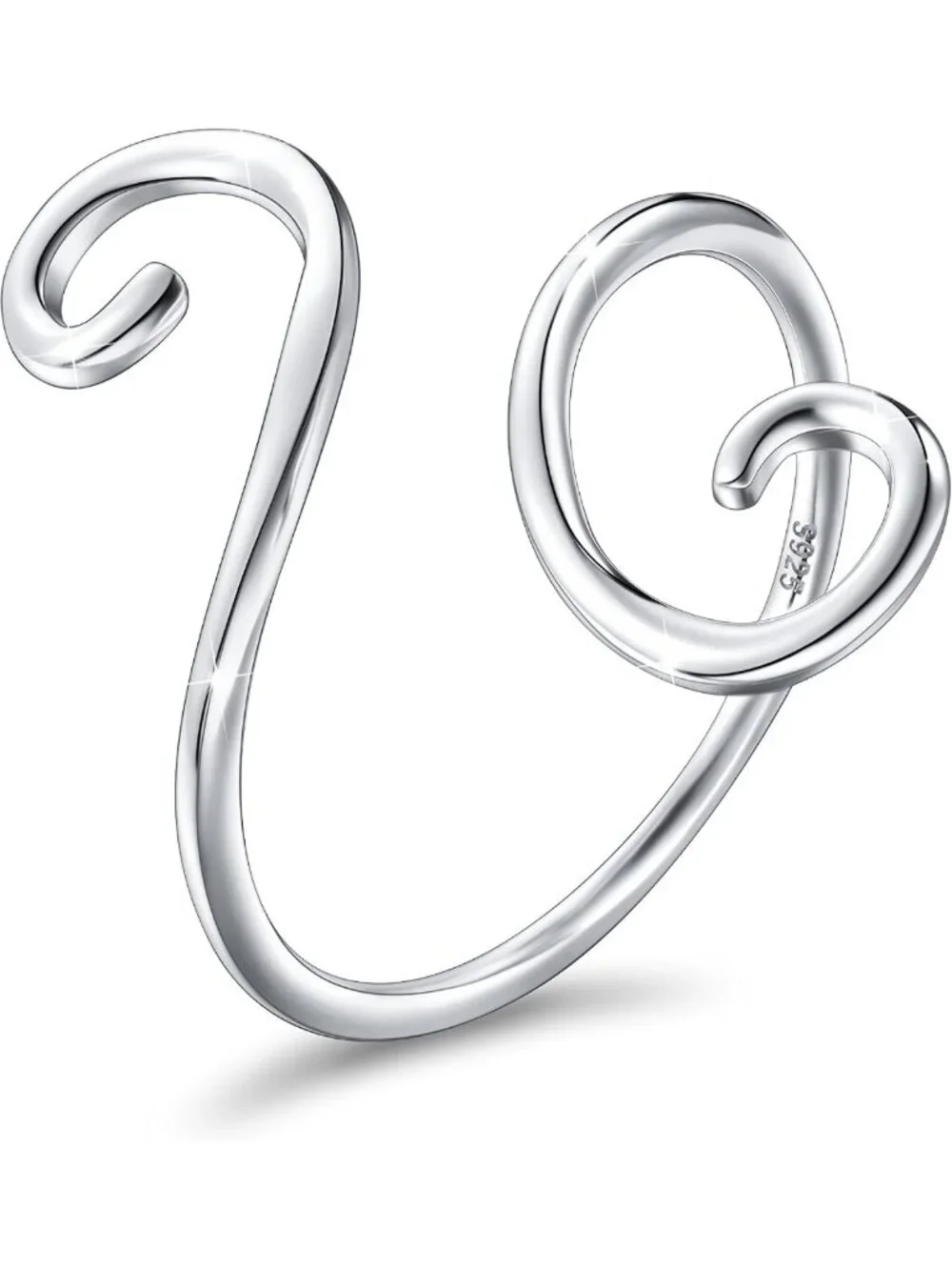 Adjustable S925 Sterling Silver Wrap Open Ring for Women - Elegant & Stylish